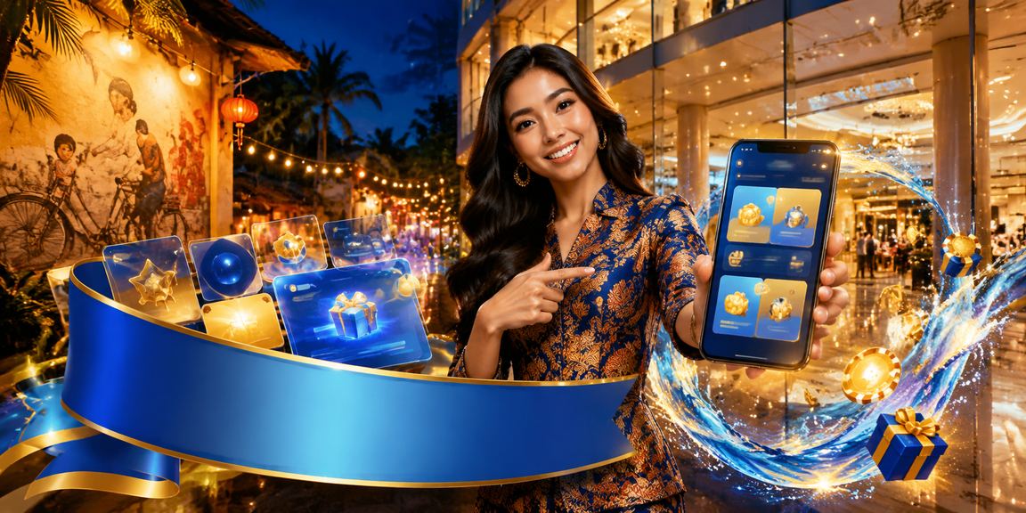 Pengguna menggunakan aplikasi v2043 di Penang dengan rekaan batik tempatan